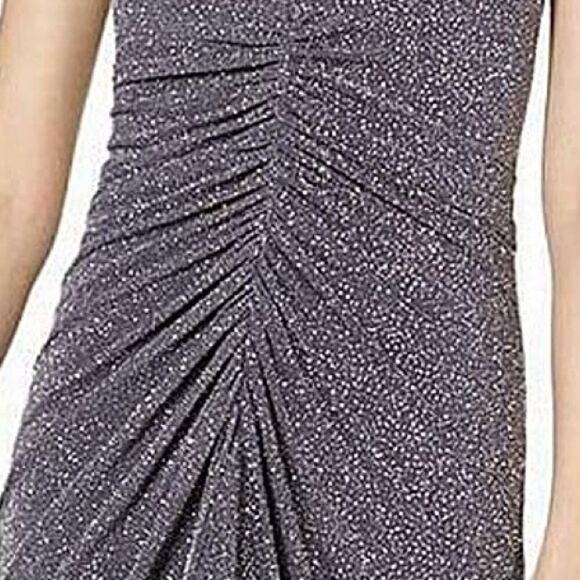 VINCE CAMUTO Women’s Gray Ruched Sleeveless V Neck Midi Evening Dress in Size 8 - Picture 7 of 13